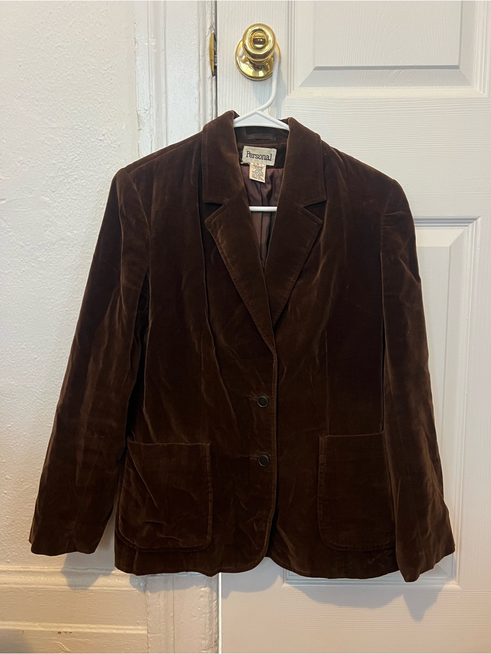 Persona Dark Brown Vintage Velvet Women's Blazer